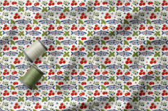 Mediterranean Seamless Pattern, Folk Art Pattern, Sardine Product Image 4