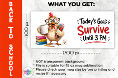Funny Chicken Teacher Mug Wrap Sublimation, Back to School Product Image 2