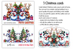 Funny Christmas Card Design Bundle, Printable A4 Holiday Product Image 3