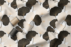 Art Deco Ginkgo Floral Seamless Patterns, Modern Floral Product Image 2