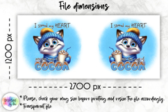 Cute Winter Animals Mag Wrap, Hot Cocoa Mug Wrap PNG Product Image 2