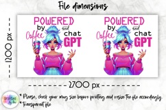 Girl Power and AI Technology Mug Wrap, Inspirational PNG Product Image 2