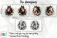 Horse Mug Wrap, Broken Brick Wall Mug Print, Horse Lover Mug Product Image 2