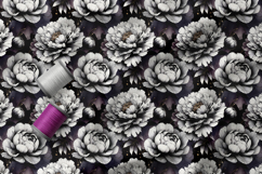 Watercolour Ink Peonies Seamless Patterns Product Image 4