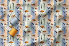 Daisies Seamless Patterns, Vintage Daisy Bloom Floral Product Image 4