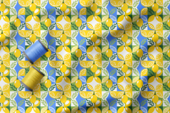 Mediterranean Lemon Seamless Pattern, Limoncello Tile Retro Product Image 3