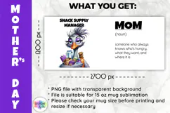 Funny Mother Day Mug Wrap, Snack Supply Manager Mom Mug Wrap Product Image 2