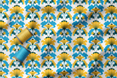 Scandinavian Folk Floral Seamless Patterns, Nordic Flowers Product Image 2