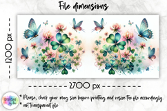 Lucky Clover St Patrick Mug Wrap, Watercolor Floral Shamrock Product Image 2