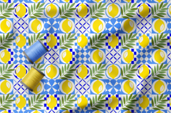 Mediterranean Lemon Seamless Pattern, Limoncello Tile Retro Product Image 2