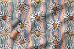 Daisies Seamless Patterns, Vintage Daisy Bloom Floral Product Image 2