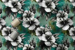 Hibiscus Seamless Patterns, Artistic Floral Surface Design Product Image 3