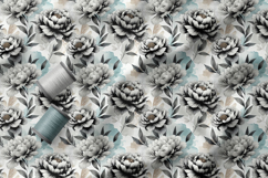 Watercolour Ink Peonies Seamless Patterns Product Image 2