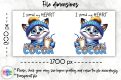 Cute Winter Animals Mag Wrap, Hot Cocoa Mug Wrap PNG Product Image 3