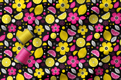 Vibrant Lemon Seamless Patterns, Neon Citrus Digital Paper Product Image 5