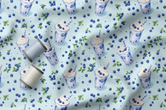 Blueberry Seamless Pattern, Berry Popsicle Patterns Product Image 4