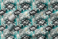 Watercolour Ink Peonies Seamless Patterns Product Image 3