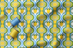Mediterranean Lemon Seamless Pattern, Limoncello Tile Retro Product Image 4