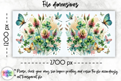 Lucky Clover St Patrick Mug Wrap, Watercolor Floral Shamrock Product Image 4