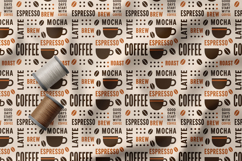 Coffee Lover Seamless Pattern, Coffeehouse Typography Product Image 4