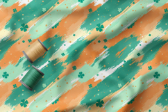 St Patrick Seamless Patterns, Shamrocks and Brushstroke Product Image 5