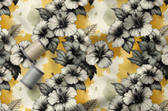 Hibiscus Seamless Patterns, Artistic Floral Surface Design Product Image 5