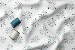 Blue Daisy Seamless Patterns, Boho Botanical Digital Paper Product Image 3