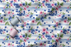 Blueberry Seamless Pattern, Berry Popsicle Patterns Product Image 5