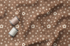 Terracotta Daisy Seamless Patterns, Boho Floral Neutral PNG Product Image 5