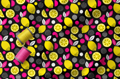 Vibrant Lemon Seamless Patterns, Neon Citrus Digital Paper Product Image 3