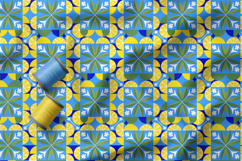 Mediterranean Lemon Seamless Pattern, Limoncello Tile Retro Product Image 5