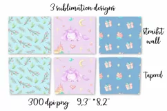 Unicorns sublimation. Skinny tumbler wrap design. Product Image 2