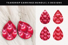 Puff Heart Teardrop Earring Sublimation PNG Design Product Image 1