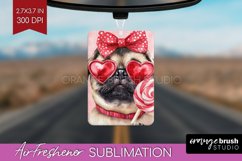 Pug Valentine Air Freshener PNG Valentines Day PNG Product Image 1