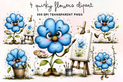 Quirky Flowers Clipart PNG Product Image 1