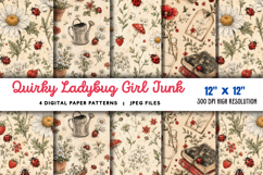 Quirky Ladybug Girl Junk Journal JPG Product Image 1