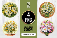 Daisy Floral Bouquet clipart sublimation png Product Image 1