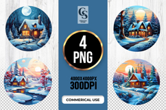 Cozy Winter Cabin clipart sublimation png Product Image 1