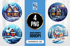 Cozy Winter House clipart sublimation png Product Image 1