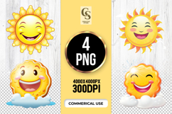 Smiling Sun clipart sublimation png Product Image 1