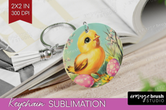 Retro Easter Keychain PNG - Easter Keychain Sublimation Product Image 1