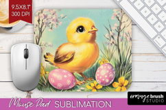 Retro Easter Mouse Pad Sublimation - Easter Mousepad PNG Product Image 1