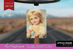 Retro Easter Air Freshener PNG - Easter PNG Sublimation Product Image 1