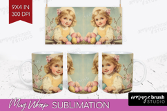 Retro Easter Mug Wrap - Easter Mug PNG Sublimation Product Image 1