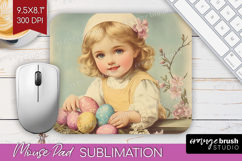 Retro Easter Mouse Pad Sublimation - Easter Mousepad PNG Product Image 1