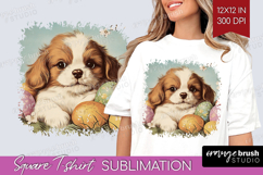 Retro Easter Square Tshirt Background - Easter PNG Product Image 1