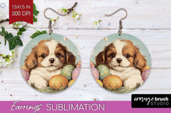 Retro Easter Round Earrings - Easter PNG Sublimation Product Image 1