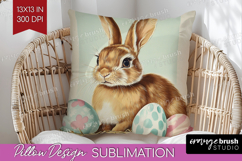 Retro Easter Pillow Sublimation - Easter Pillow Cover PNG Product Image 1