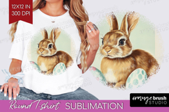 Retro Easter Round Tshirt Background - Easter PNG Product Image 1