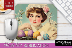 Retro Easter Mouse Pad Sublimation - Easter Mousepad PNG Product Image 1